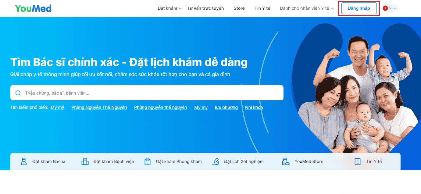 Website YouMed đặt khám bác sĩ, phòng khám, bệnh viện