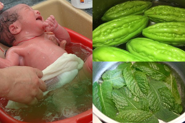 Quan niệm tắm cho bé sơ sinh bằng các loại lá rất phổ biến