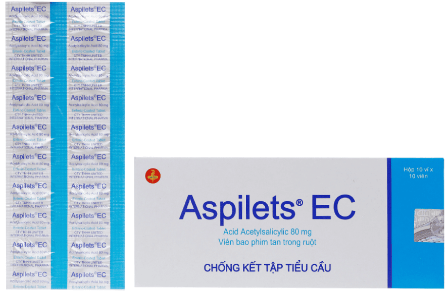 Aspilets EC được bào chế dưới dạng viên bao phim tan trong ruột 