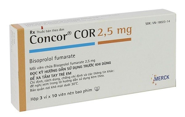 Thuốc điều trị tăng huyết áp Concor 2,5 mg