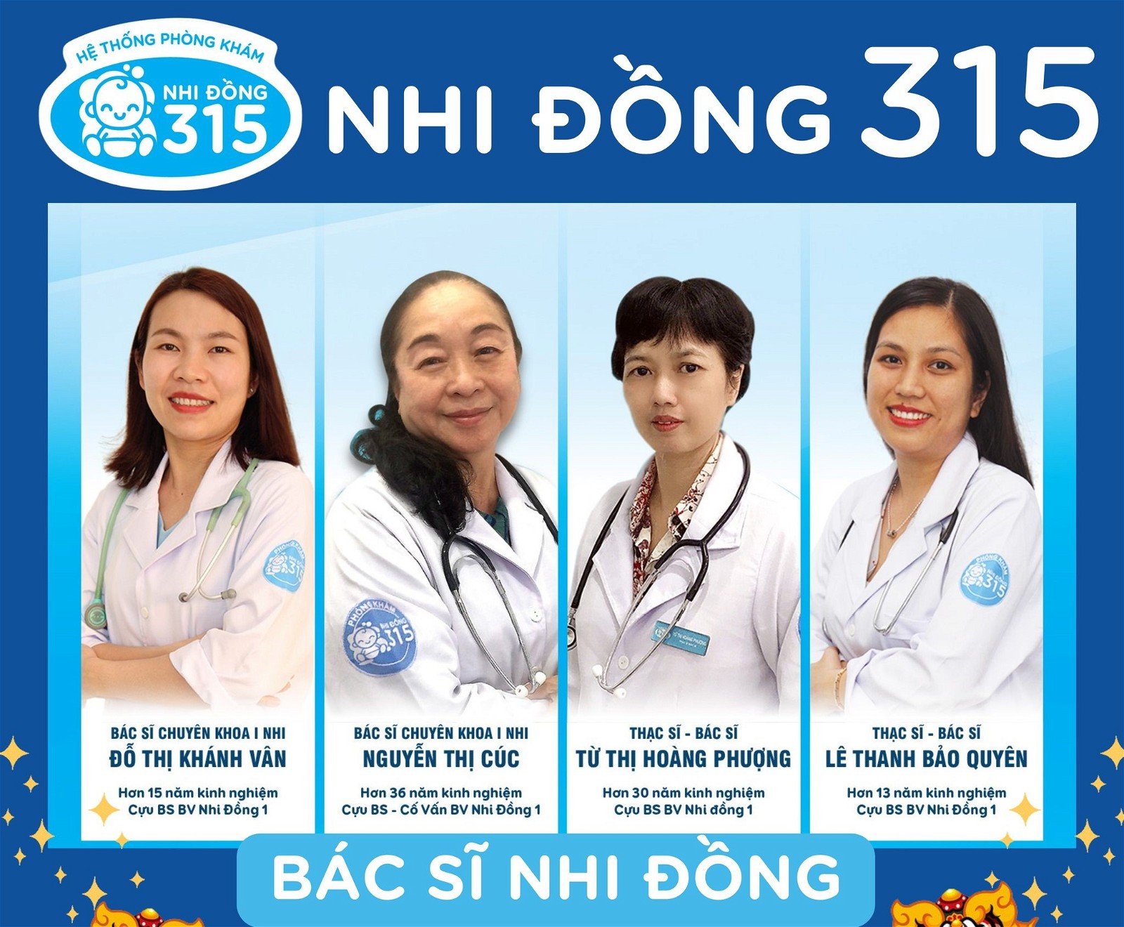 100% bác sĩ đến từ các bệnh viện lớn như Nhi Đồng 1, 2 và Nhi Đồng Thành Phố