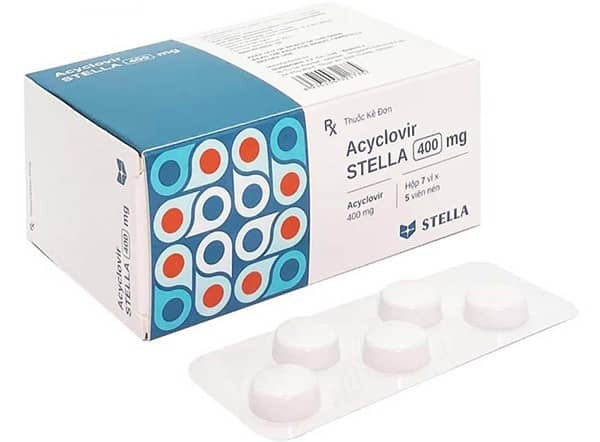 Thuốc Acyclovir Stella 400 mg điều trị nhiễm virus Herpes simplex, bệnh zona và bệnh thuỷ đậu