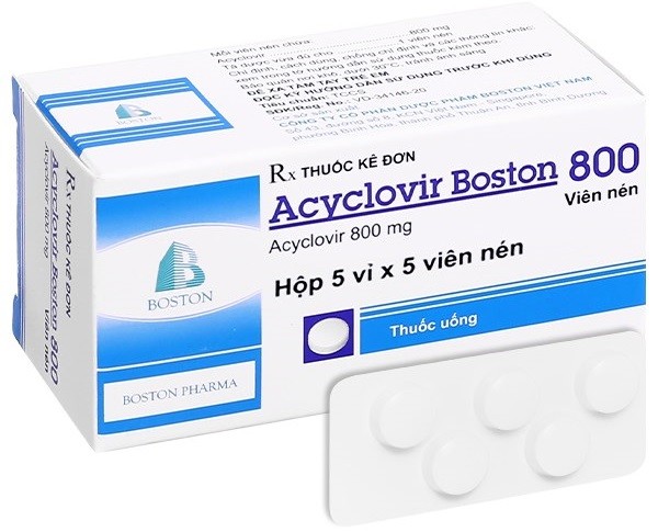 Thuốc Acyclovir Boston 800 được chỉ định điều trị và dự phòng nhiễm virus Herpes simplex, điều trị bệnh thuỷ đậu, bệnh zona