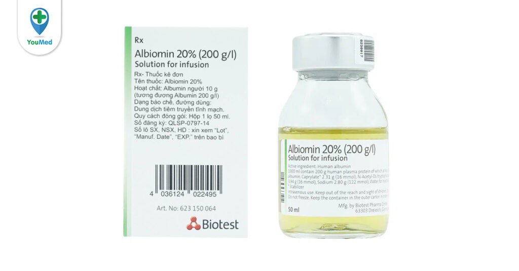 Albiomin 20% là thuốc gì? Công dụng, cách dùng và lưu ý
