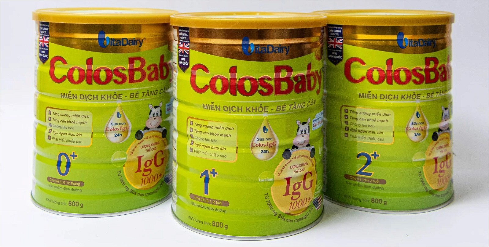 Mỗi sản phẩm ColosBaby Gold phù hợp với từng giai đoạn phát triển khác nhau của bé 