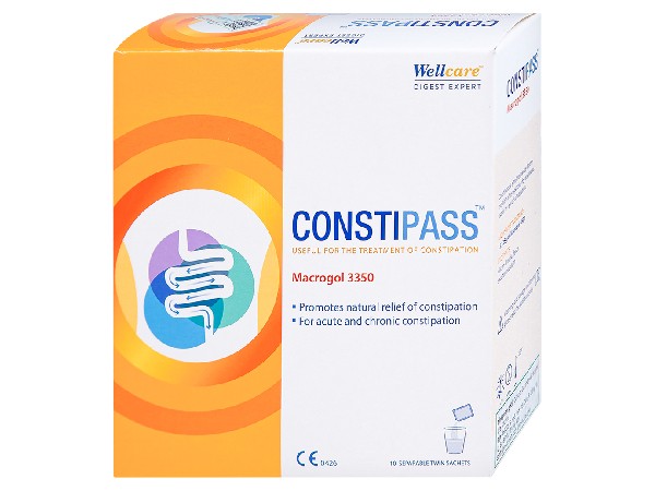 Constipass là sản phẩm nhuận tràng, hỗ trợ cải thiện chứng táo bón dạng bột