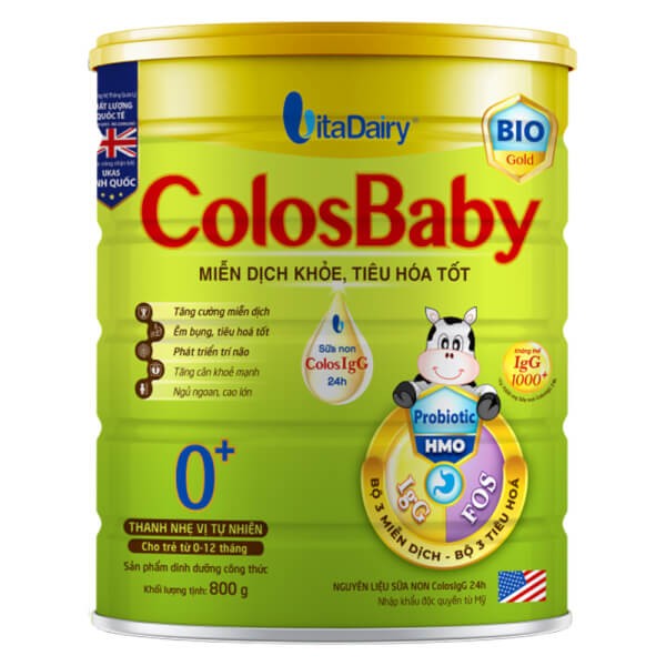 Sữa bột ColosBaby Bio Gold hộp thiếc 800g